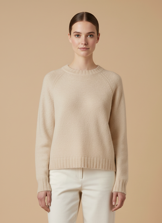 Maglia girocollo spacchi 100% lana vergine