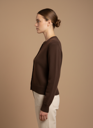 Cardigan girocollo 100% lana vergine