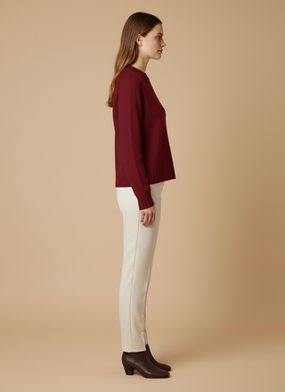 Maglia girocollo spacchi 100% lana vergine