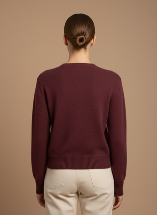 Cardigan girocollo 100% lana vergine