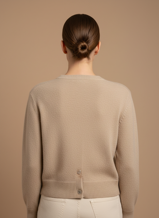 Cardigan girocollo 100% lana vergine