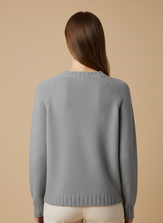 Maglia girocollo spacchi 100% lana vergine