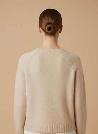 Maglia girocollo spacchi 100% lana vergine