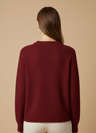 Maglia girocollo spacchi 100% lana vergine
