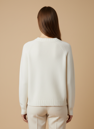 Maglia girocollo spacchi 100% lana vergine