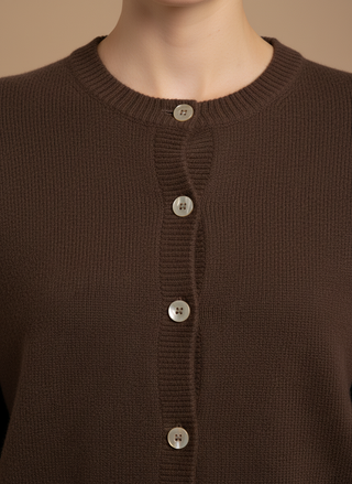 Cardigan girocollo 100% lana vergine