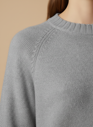 Maglia girocollo spacchi 100% lana vergine