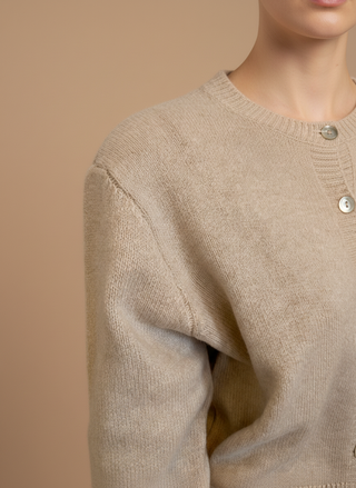 Cardigan girocollo 100% lana vergine