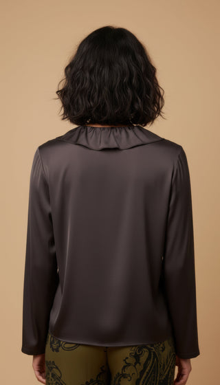 Camicia scollo v rouche