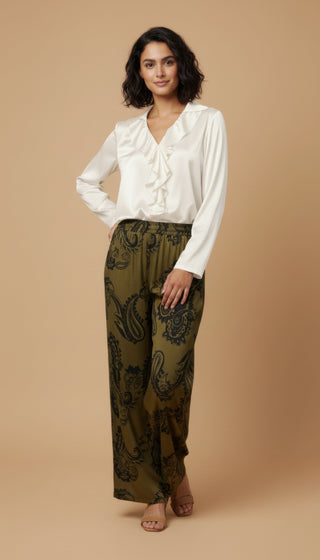 Camicia scollo v rouche
