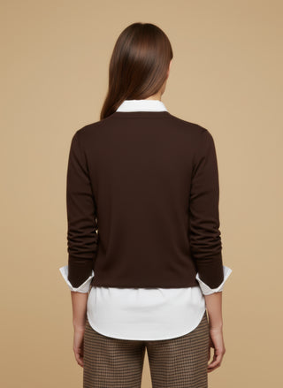 Maglia girocollo misto lana