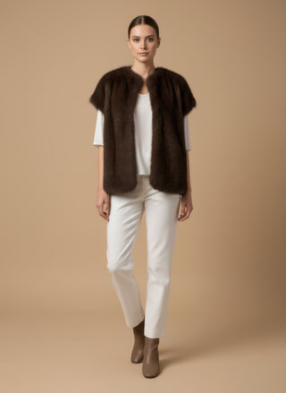 Giaccone gilet simil pelliccia