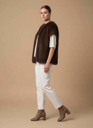 Giaccone gilet simil pelliccia