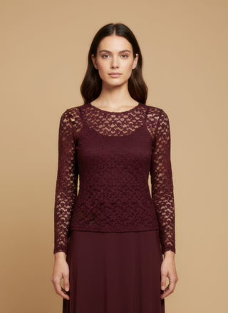 Maglia m/l pizzo girocollo