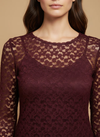 Maglia m/l pizzo girocollo