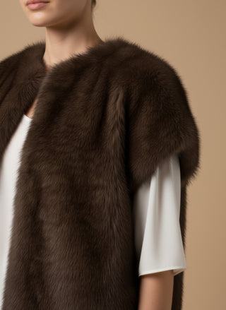 Giaccone gilet simil pelliccia