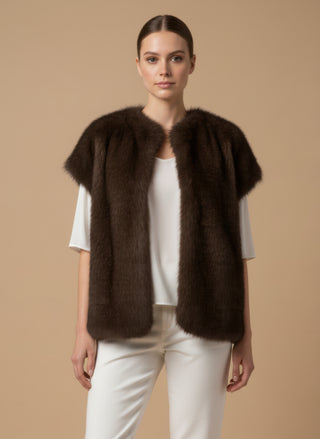Giaccone gilet simil pelliccia