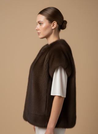 Giaccone gilet simil pelliccia