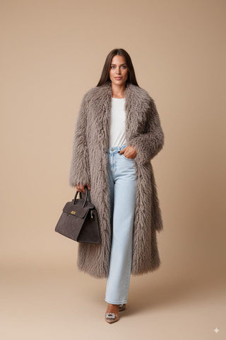 Cappotto simil pelliccia magnolia