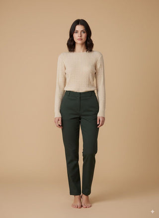 Maglia treccia girocollo