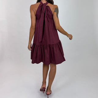 Abito - Abito balze fiocco GFE9437 - Rosso india - VEVI