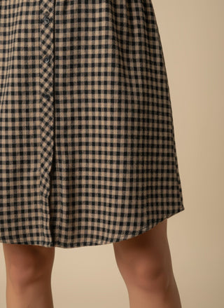 Abito - Abito chemisier quadri con cintura - Marrone - VEVI