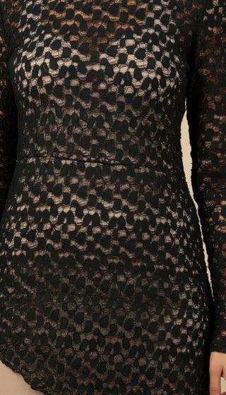 Abito - Abito corto pizzo fondo diagonale - Panna - VEVI