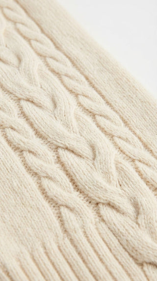 Abito - Abito dolcevita in maglia treccia - Burro - VEVI