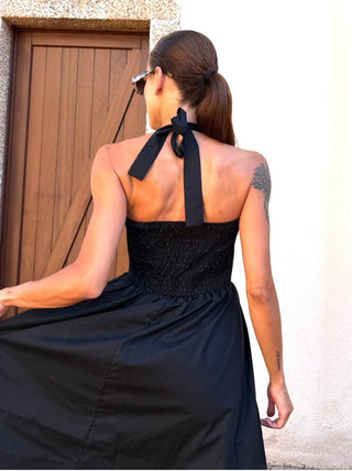 Abito - Abito fiocco al collo CVE335 - Nero - VEVI