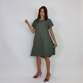 Abito - Abito m/m trapezio - Verde militare - VEVI
