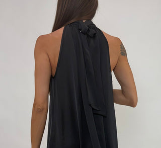 Abito - Abito raso fiocco collo GFE9535 - Nero - VEVI