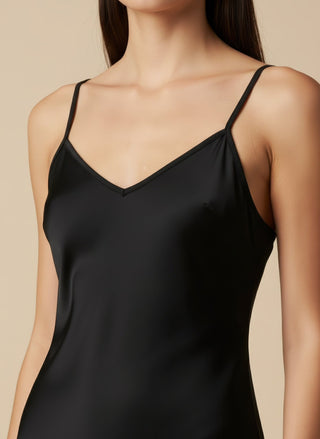 Abito - Abito spalline fondo pizzo diagonale - Moro - VEVI