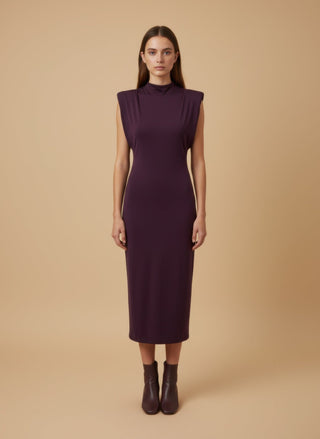 Abito - Abito viscosa spalline - Burgundy - vevi.it