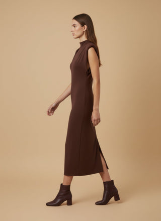 Abito - Abito viscosa spalline - Marrone - vevi.it
