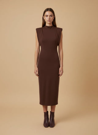 Abito - Abito viscosa spalline - Marrone - vevi.it