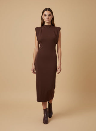 Abito - Abito viscosa spalline - Marrone - vevi.it