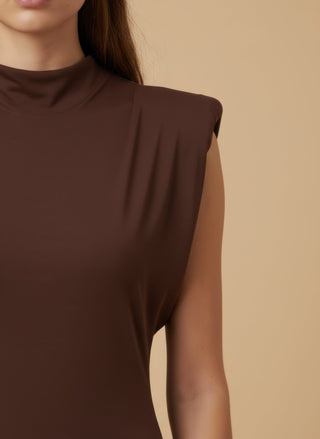 Abito - Abito viscosa spalline - Marrone - vevi.it