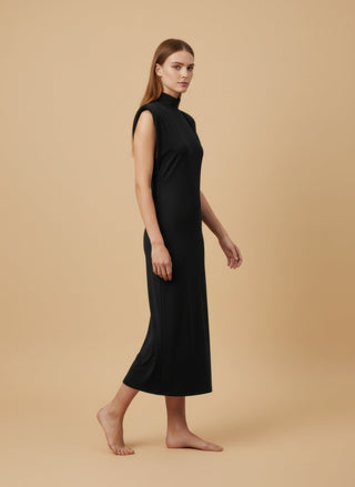 Abito - Abito viscosa spalline - Nero - vevi.it