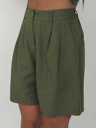 Bermuda - Bermuda pince CVE300-26 - Verde militare - VEVI