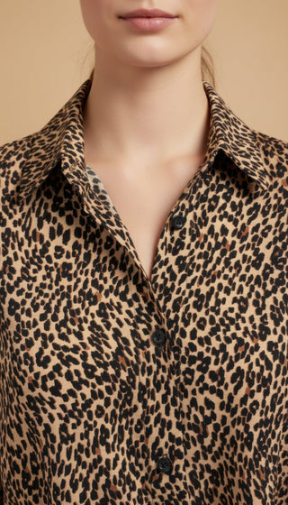 Camicia - Camicia animalier - Cammello/nero - vevi.it