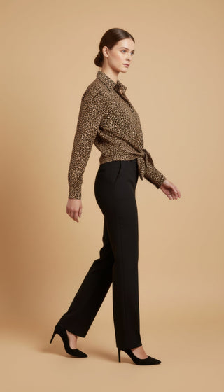 Camicia - Camicia animalier - Cammello/nero - vevi.it