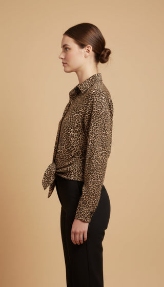 Camicia - Camicia animalier - Cammello/nero - vevi.it