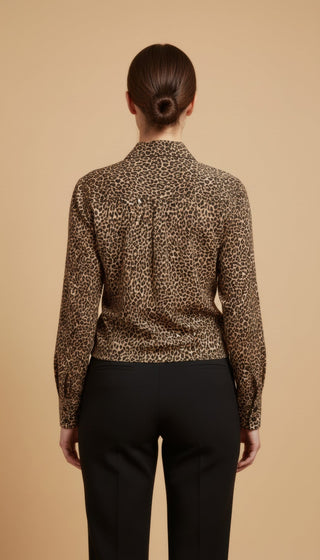 Camicia - Camicia animalier - Cammello/nero - vevi.it