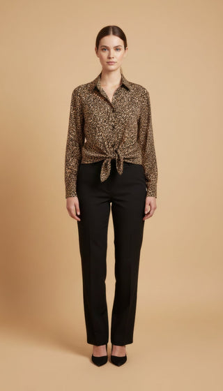 Camicia - Camicia animalier - Cammello/nero - vevi.it