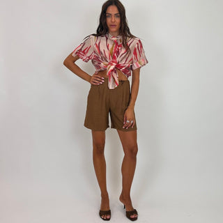 Camicia - Camicia coreana fantasia sfumata GFE5577F-1 - Rosso india - VEVI