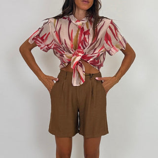 Camicia - Camicia coreana fantasia sfumata GFE5577F-1 - Rosso india - VEVI
