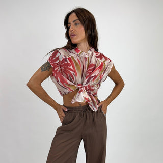 Camicia - Camicia coreana fantasia sfumata GFE5607F-2 - Rosso india - VEVI