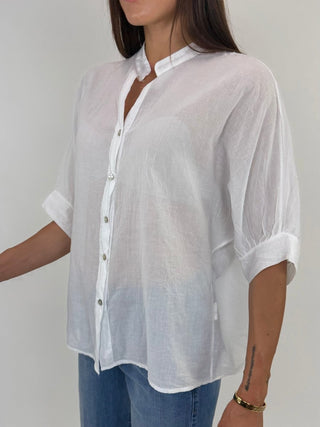Camicia - Camicia coreana m/m mussola GFE5568 - Bianco - VEVI