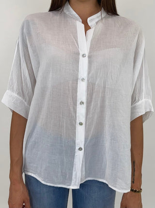 Camicia - Camicia coreana m/m mussola GFE5568 - Bianco - VEVI