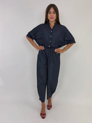 Camicia - Camicia coreana m/m mussola GFE5568 - Blu - VEVI